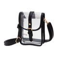 Faux Leather Belt Buckle Pointed Transparent Crossbody Bag