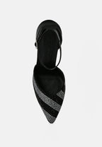 Nobles Rhinestone Patterned Stiletto Sandals