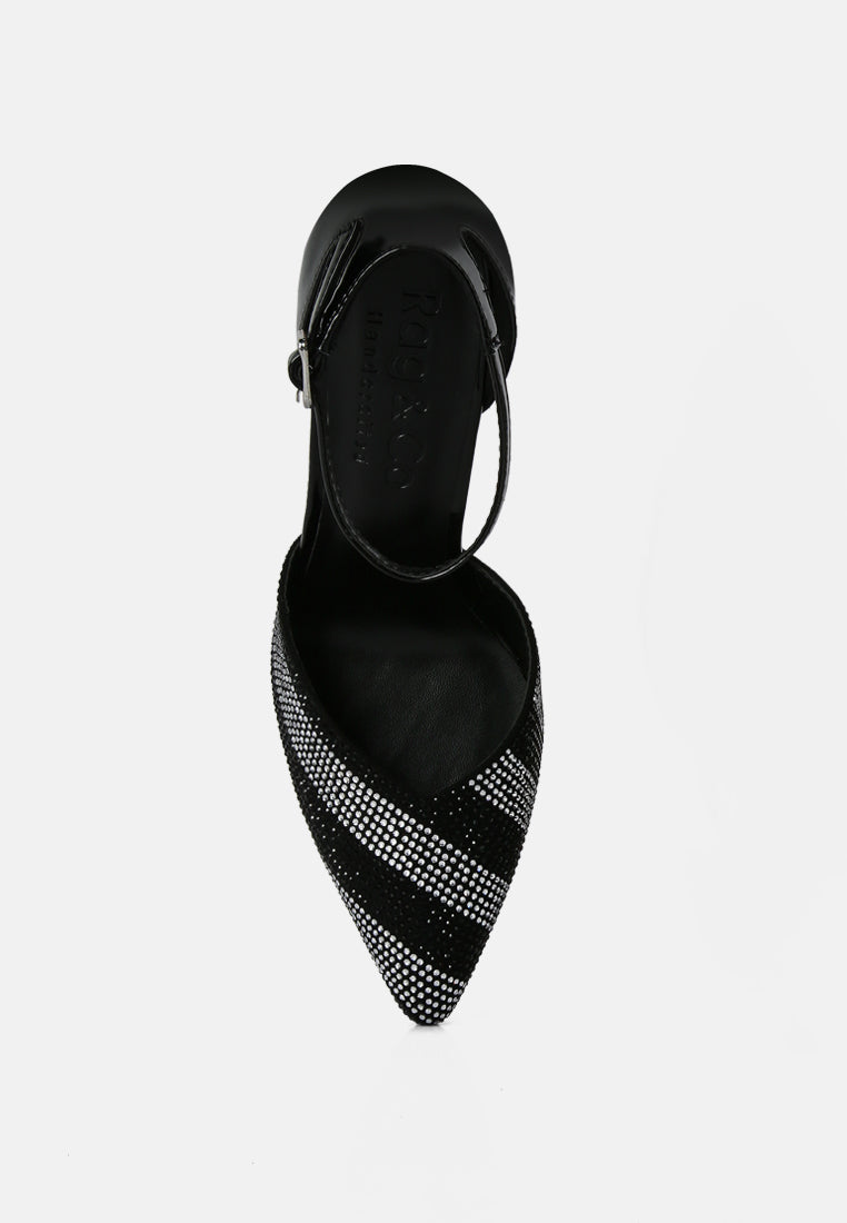 Nobles Rhinestone Patterned Stiletto Sandals