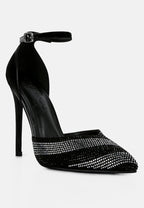 Nobles Rhinestone Patterned Stiletto Sandals