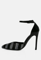Nobles Rhinestone Patterned Stiletto Sandals