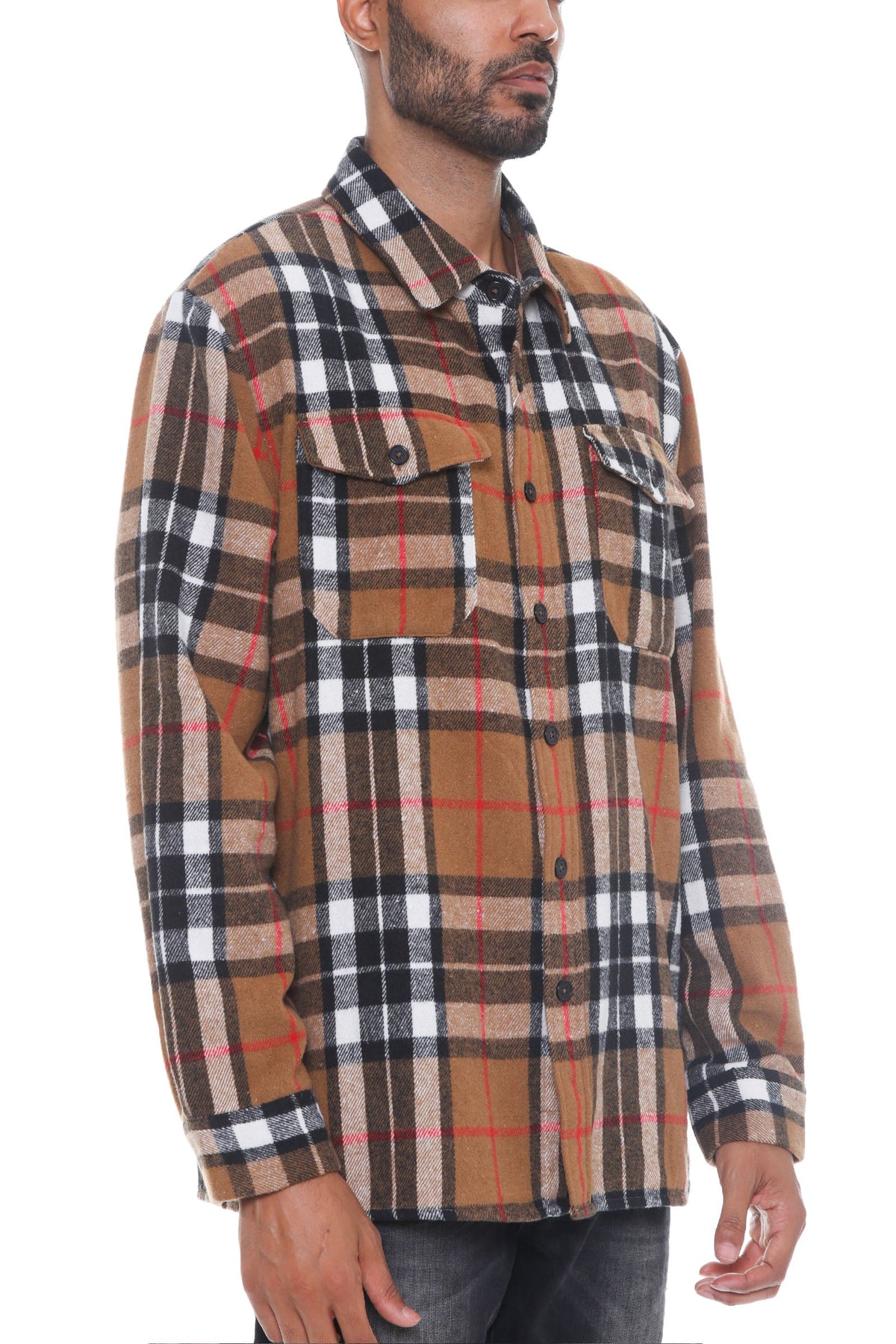 Soft Flannel Shacket | Brushed Checkered Long Sleeve