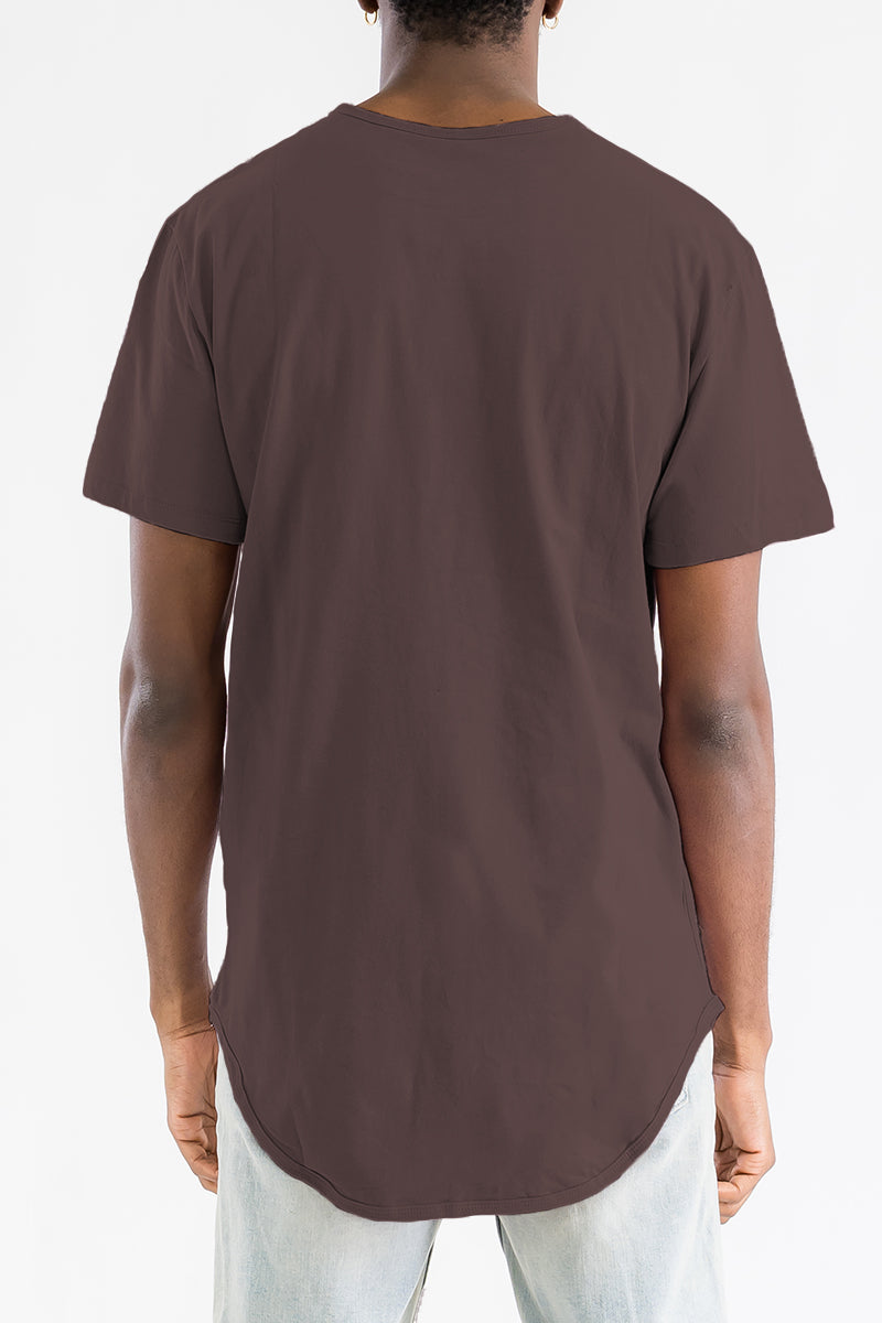 Classic Scallop Tee – Men's Curved Hem Cotton T-Shirt