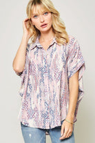 Women's ShirtsOrnately Patterned Woven Top - VacationGrabs