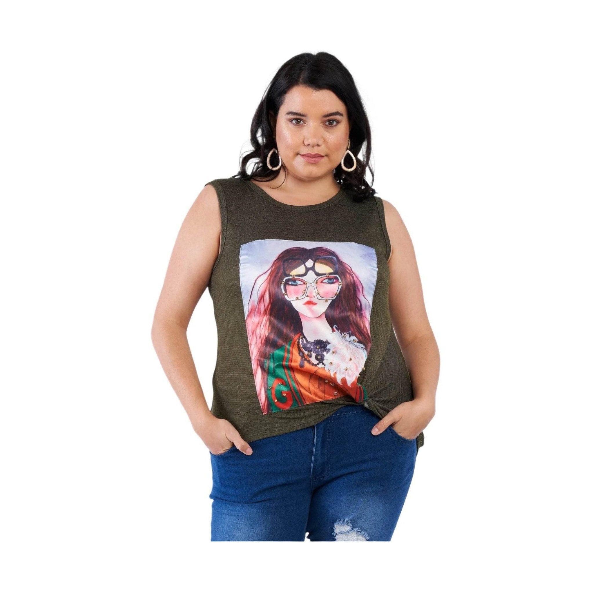Plus Size Shady Girl Graphic Top - VacationGrabs