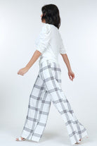 Women's PantsHigh Waist Plaid Print Wide Leg Pants - VacationGrabs