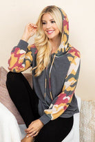 Women's Sweatshirts & HoodiesSolid French Terry Casual Hoodie - VacationGrabs