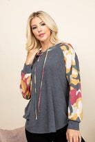 Women's Sweatshirts & HoodiesSolid French Terry Casual Hoodie - VacationGrabs