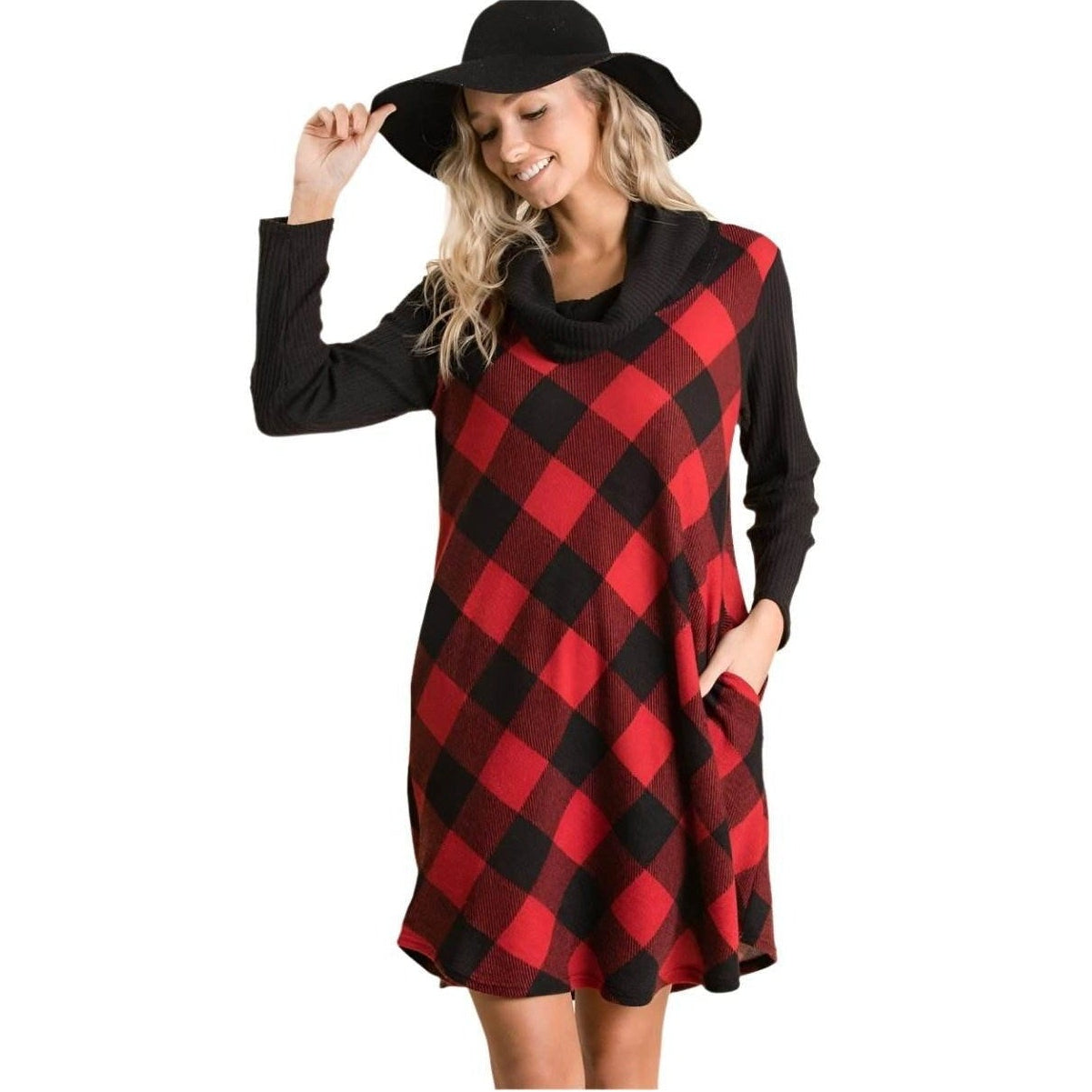 Buffalo Plaid Tartan Swing Dress - VacationGrabs