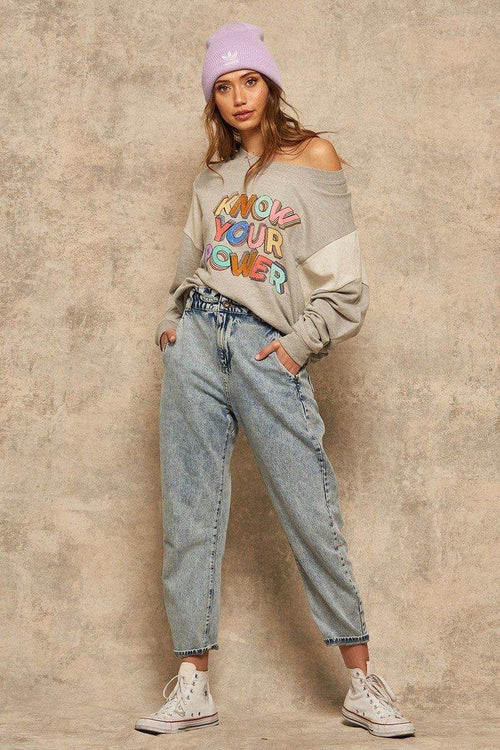 Know Your Power Graphic Sweatshirt - VacationGrabs