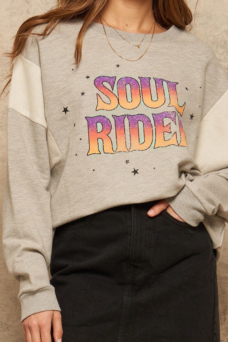 Women's Sweatshirts & HoodiesSoul Rider French Terry Graphic Sweatshirt - VacationGrabs