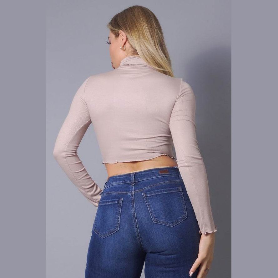 Long Sleeve Curl Edge Layer Top - VacationGrabs