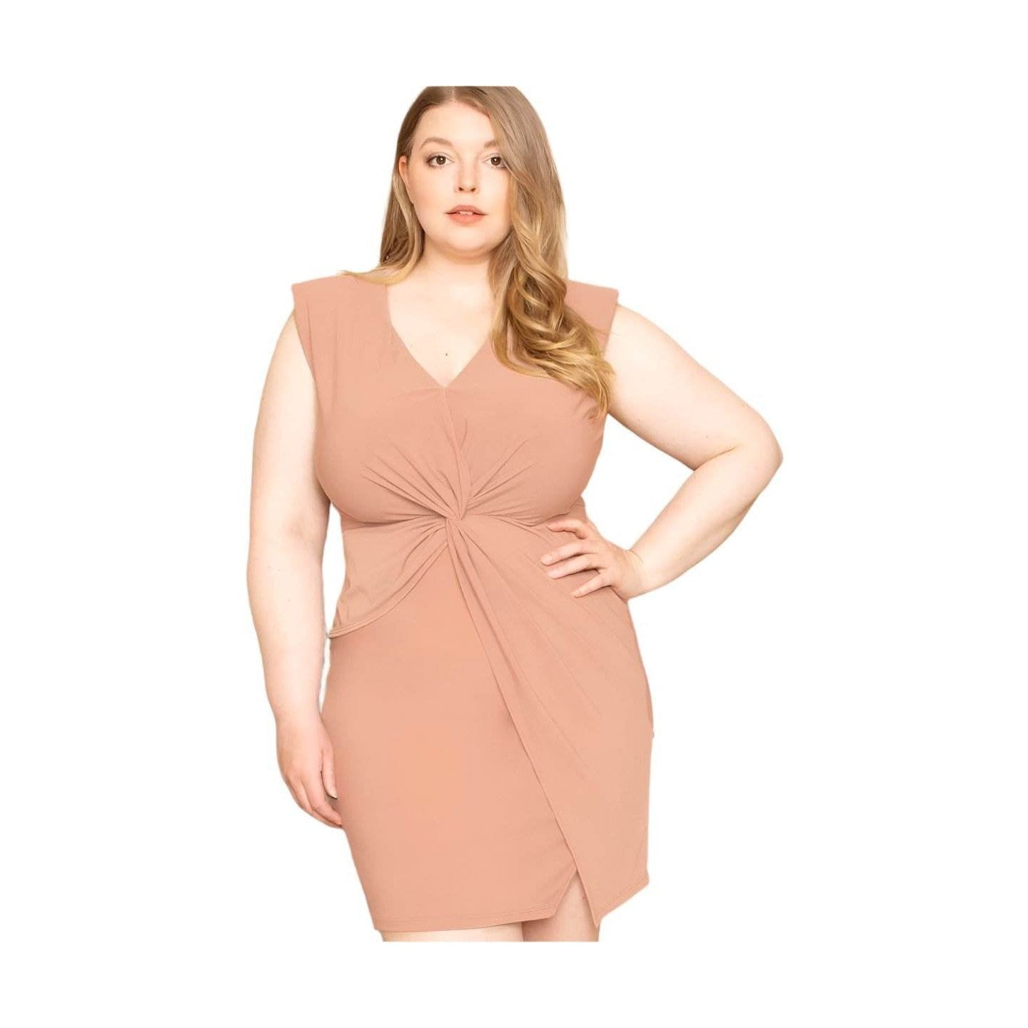 Twist Waist Plus Size Mini Dress - VacationGrabs