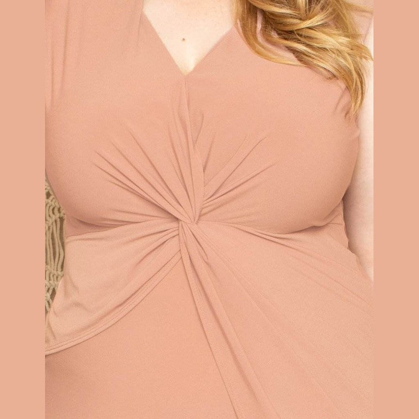 Twist Waist Plus Size Mini Dress - VacationGrabs