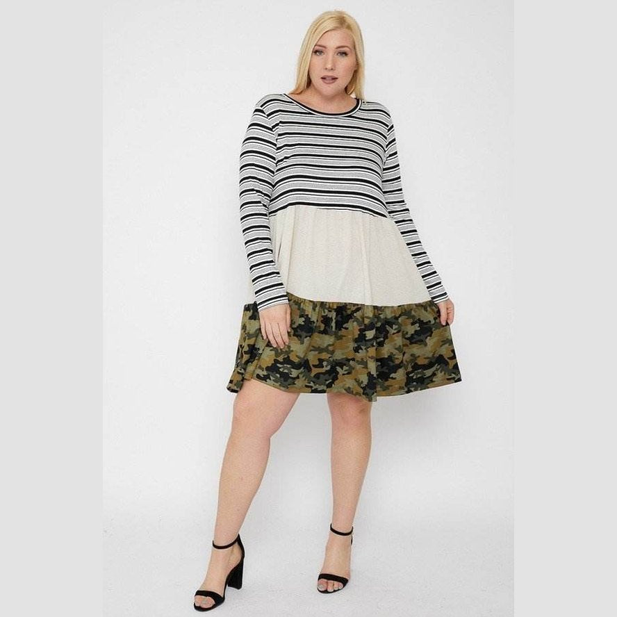 Tiered Color Block Dress - VacationGrabs