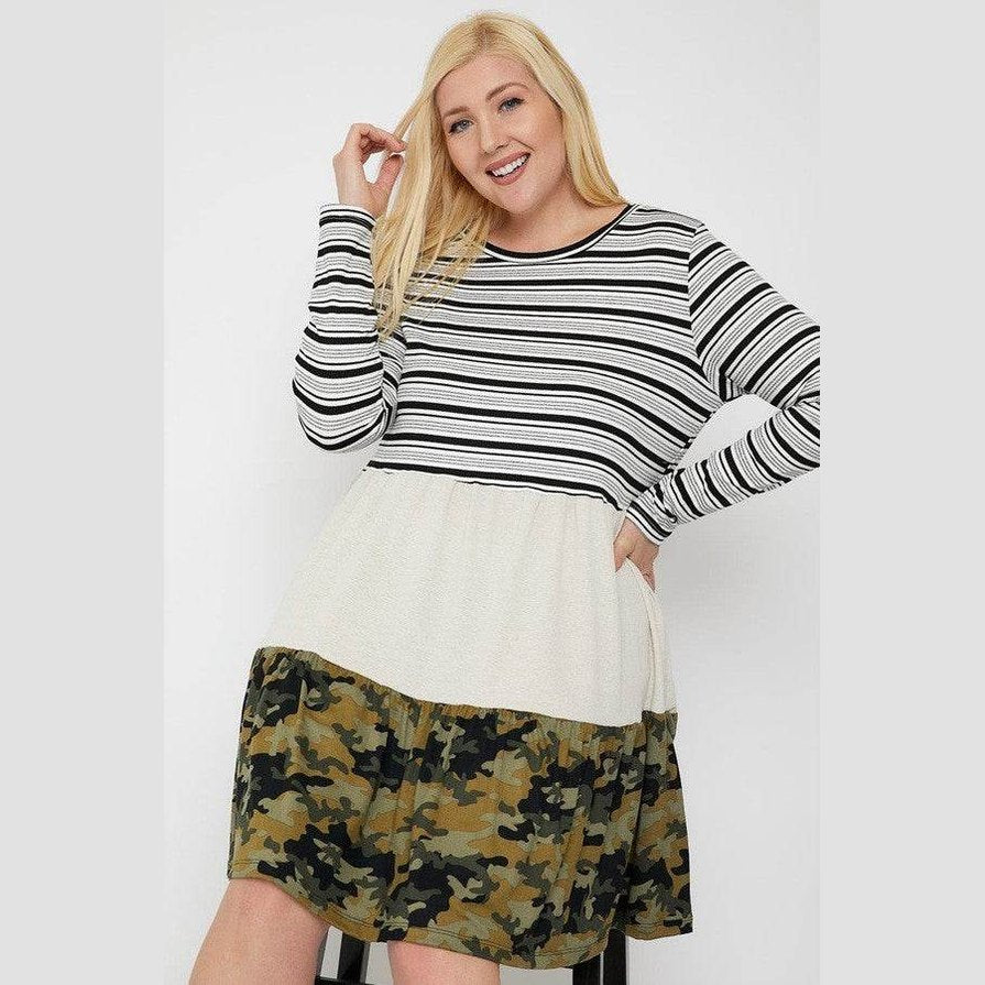 Tiered Color Block Dress - VacationGrabs