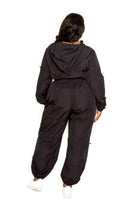 Women's Outfits & Sets Black Active Zip Up Set Cord Lock Detail