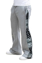 Men's Pants - JoggersFlared Bandana Fleece Pants - VacationGrabs