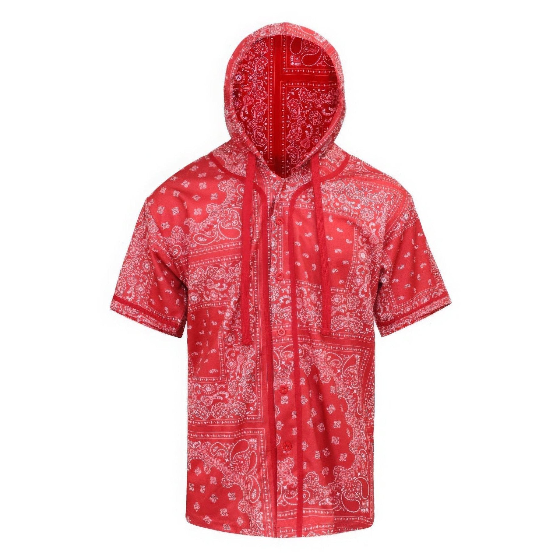 Hooded Bandana Baseball Jersey Shirts - VacationGrabs