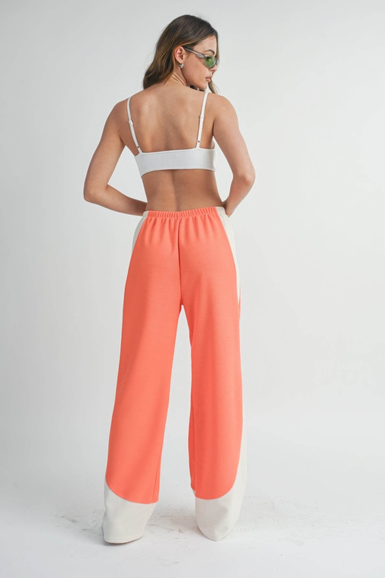 Two Toned Wide Leg Pants - VacationGrabs
