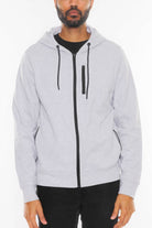 Men's JacketsSolid Heathered Zip Up Jacket - VacationGrabs