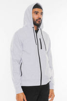 Men's JacketsSolid Heathered Zip Up Jacket - VacationGrabs