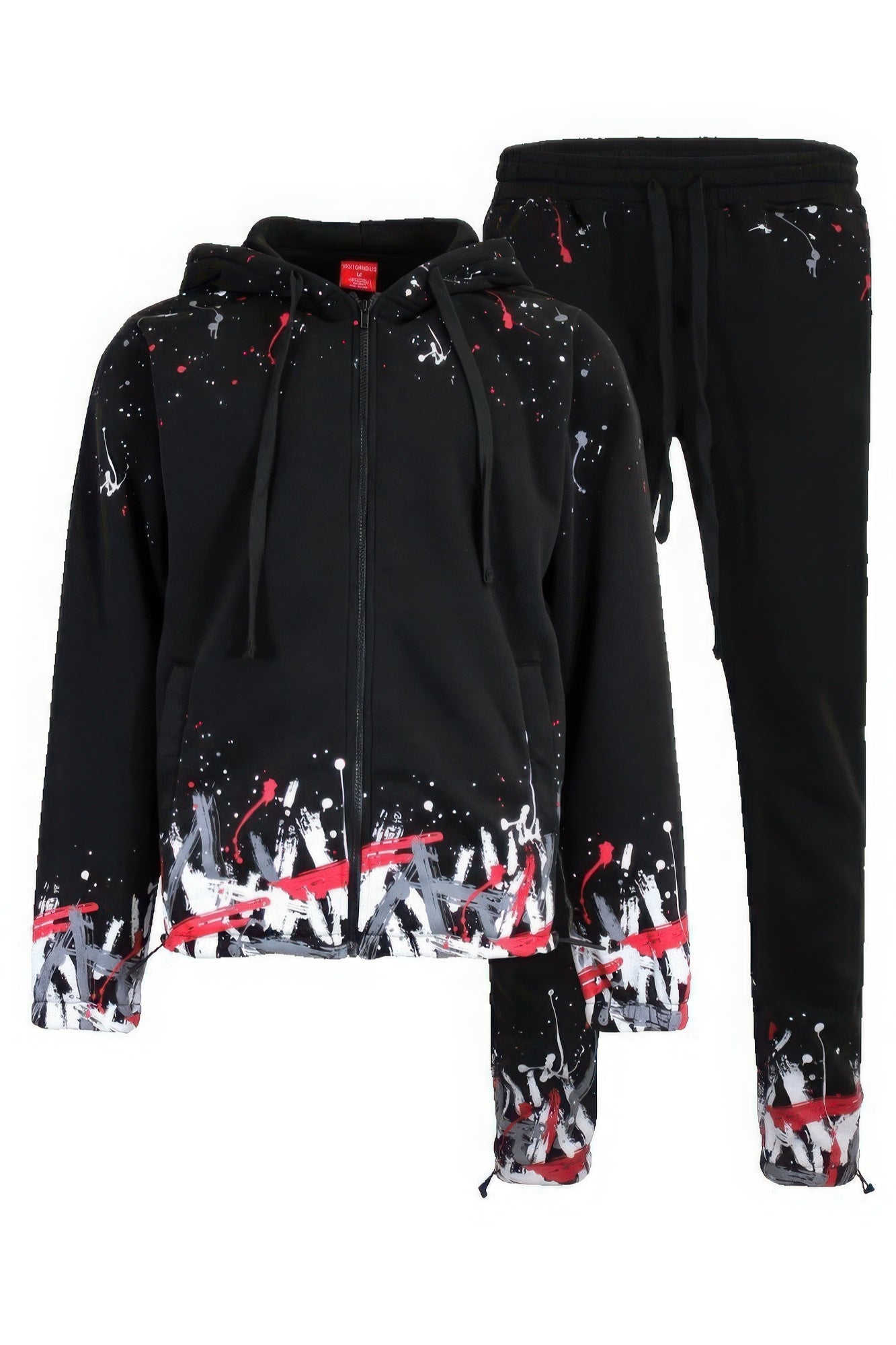 Men's 2PC Track SetsMen's Paint Splatter Fleece Set - VacationGrabs