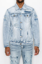 Men's JacketsMen's Diamond Denim Blue Jacket - VacationGrabs