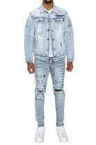 Men's JacketsMen's Diamond Denim Blue Jacket - VacationGrabs