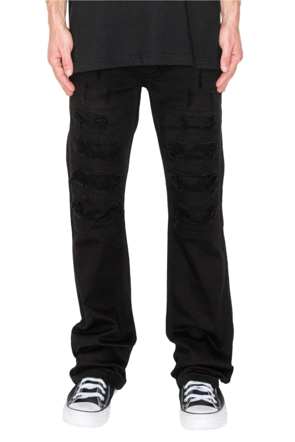 Bootcut Rip & Repair Colored Jeans - VacationGrabs