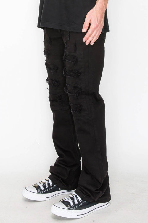 Bootcut Rip & Repair Colored Jeans - VacationGrabs