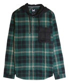 Men's ShirtsContrast Pocket Plaid Hooded Shirt - VacationGrabs