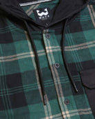 Men's ShirtsContrast Pocket Plaid Hooded Shirt - VacationGrabs