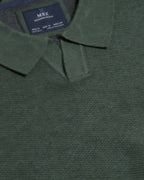 Men's Hunter Green Collared Knit Sweater - VacationGrabs