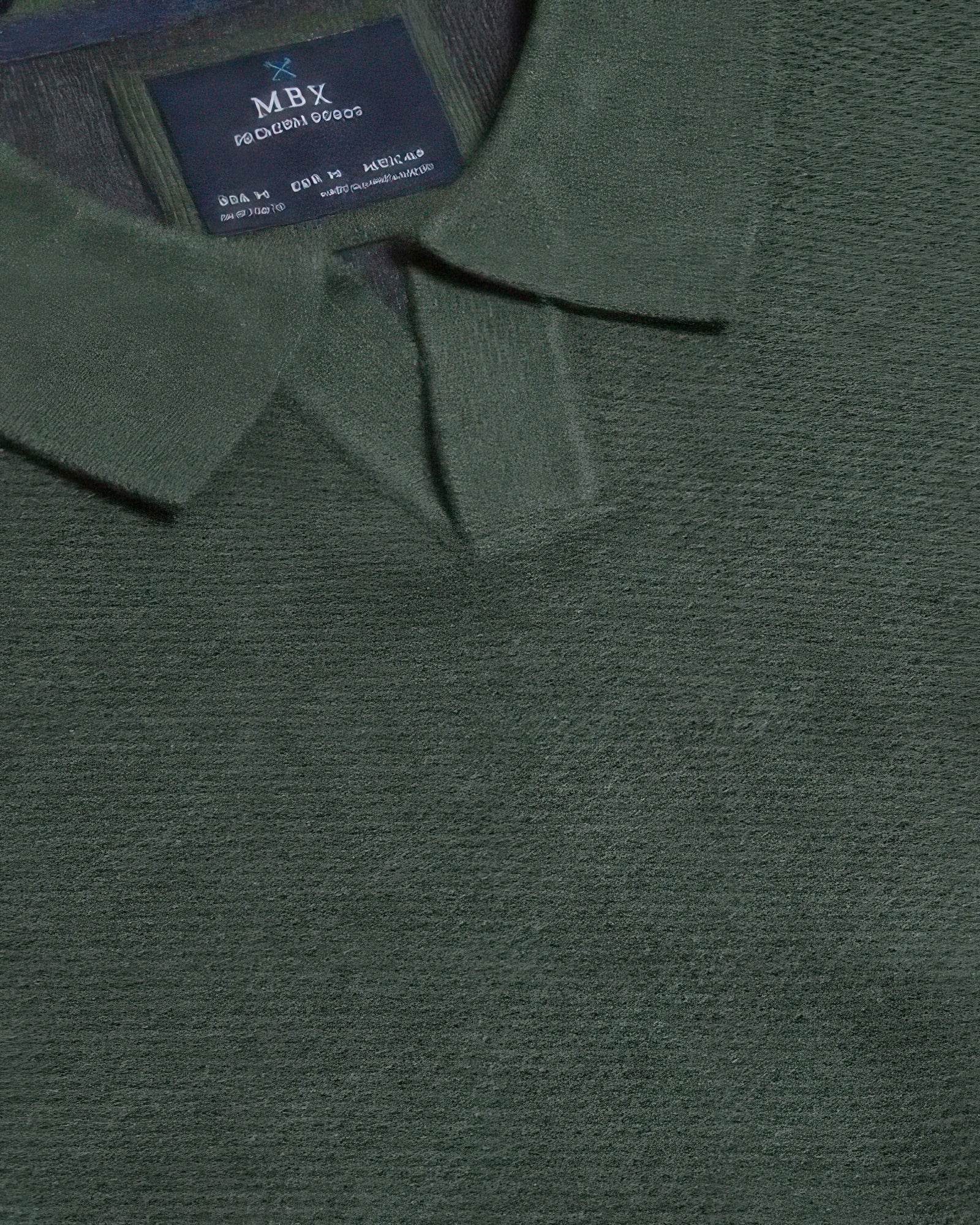 Men's Hunter Green Collared Knit Sweater - VacationGrabs