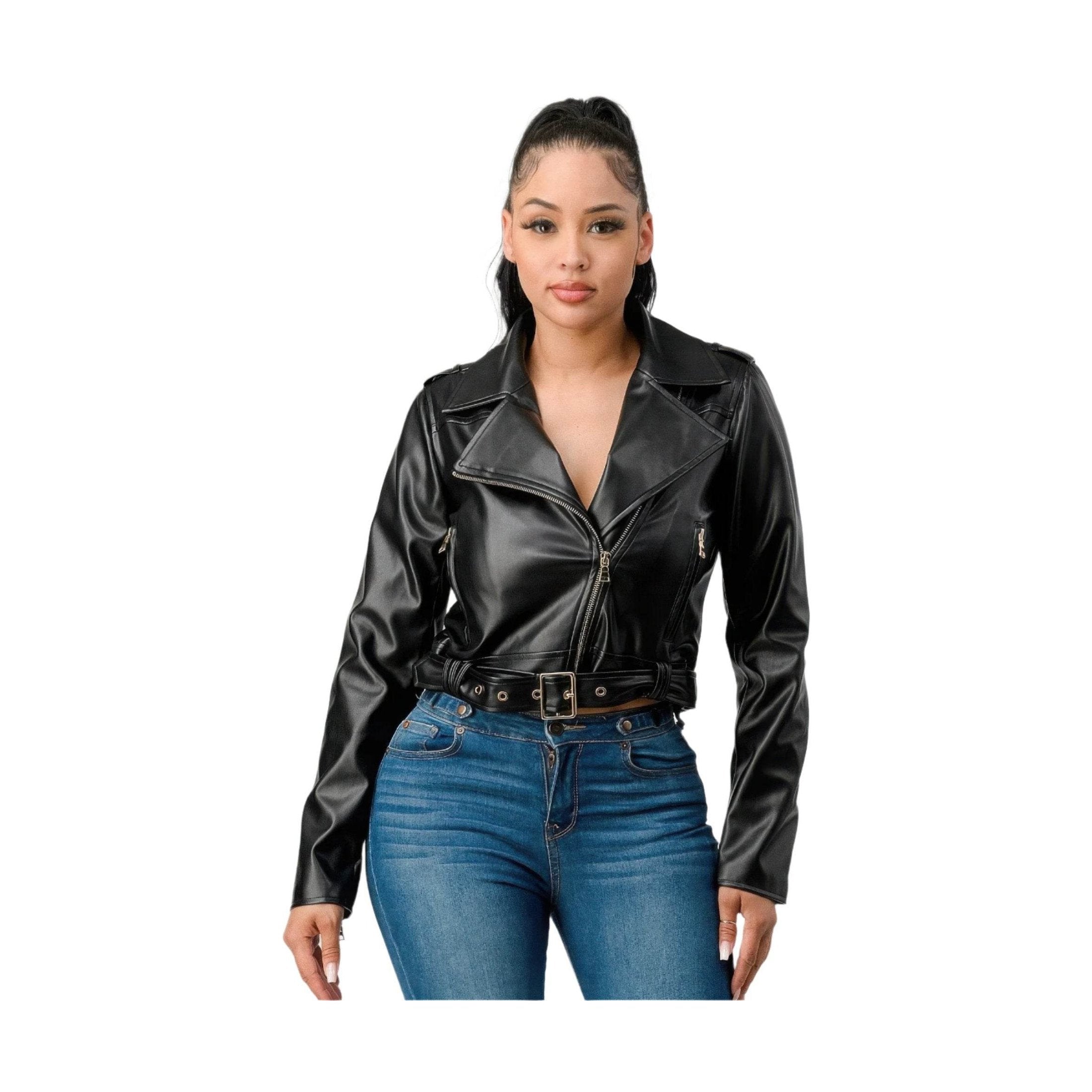 Women's Pu Leather Jacket - VacationGrabs