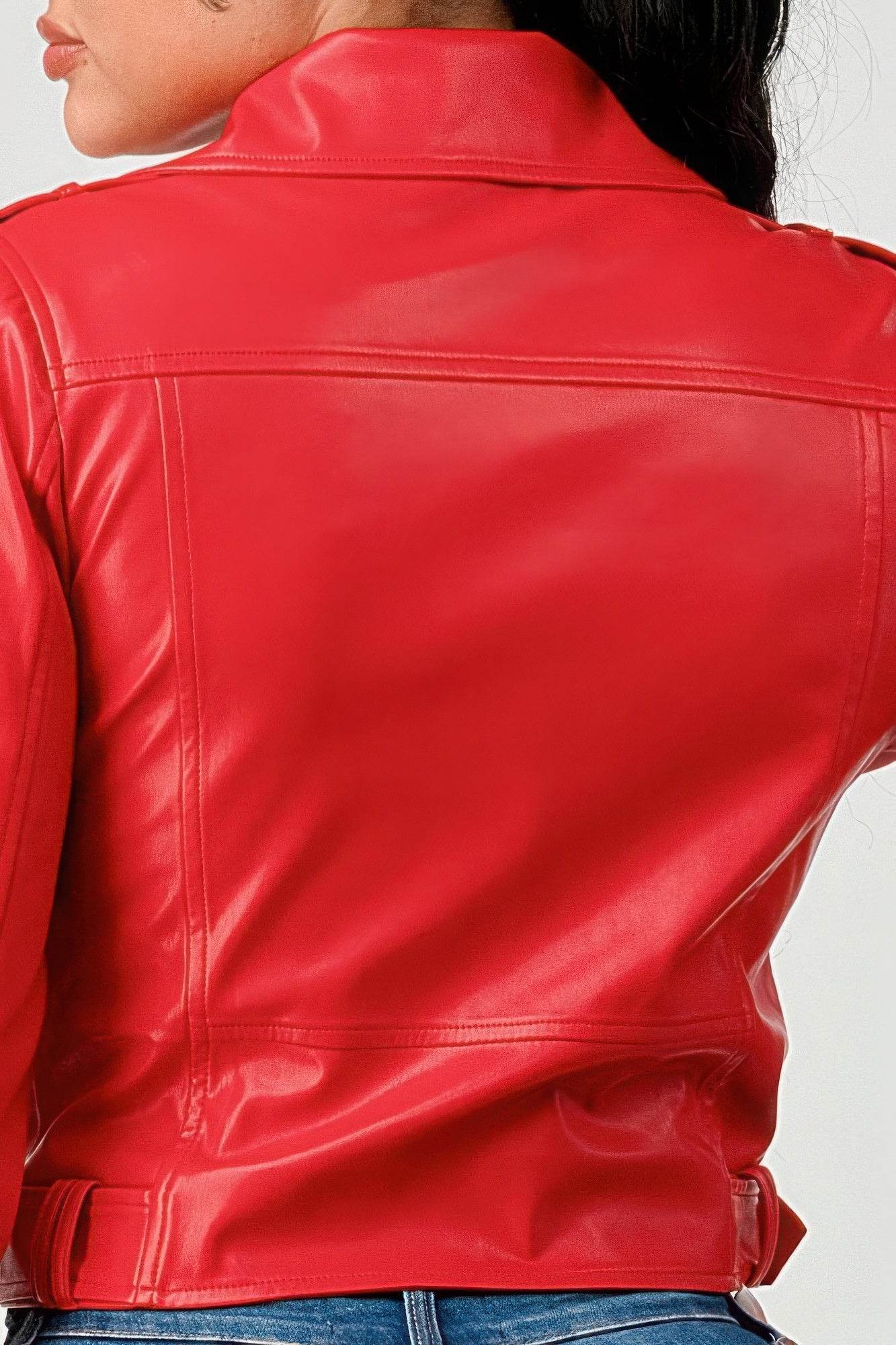 Women's Pu Leather Jacket - VacationGrabs