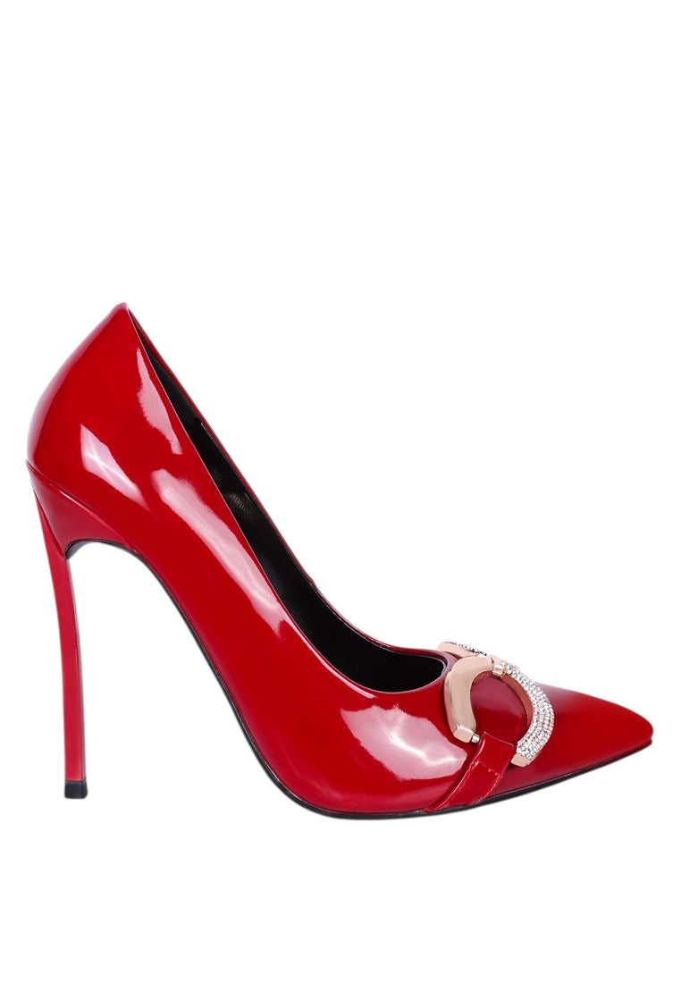 Cocktail Buckle Embellished Stiletto Pump Shoes