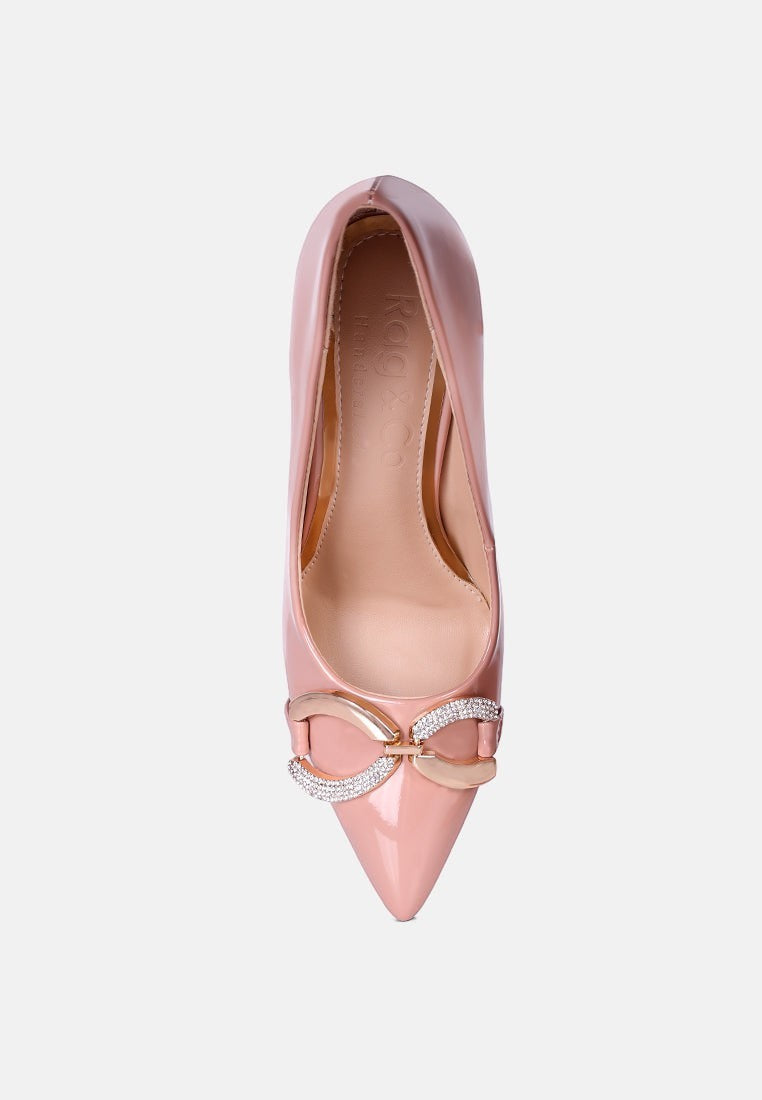 Cocktail Buckle Embellished Stiletto Pump Shoes
