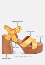 Cristina Cross Strap Embellished Heels