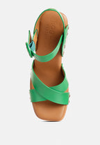 Cristina Cross Strap Embellished Heels
