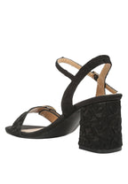 Chaplet Textured Block Heel Sandals