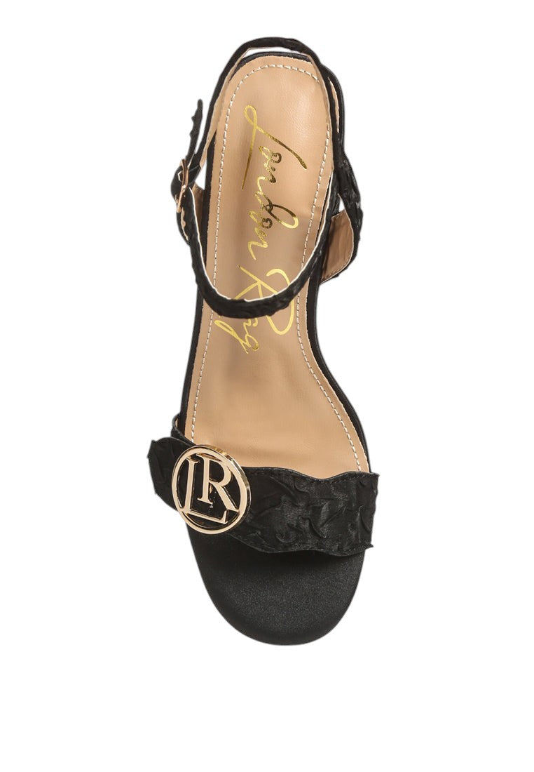 Chaplet Textured Block Heel Sandals