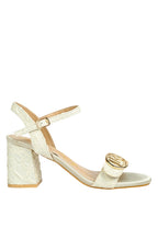 Chaplet Textured Block Heel Sandals