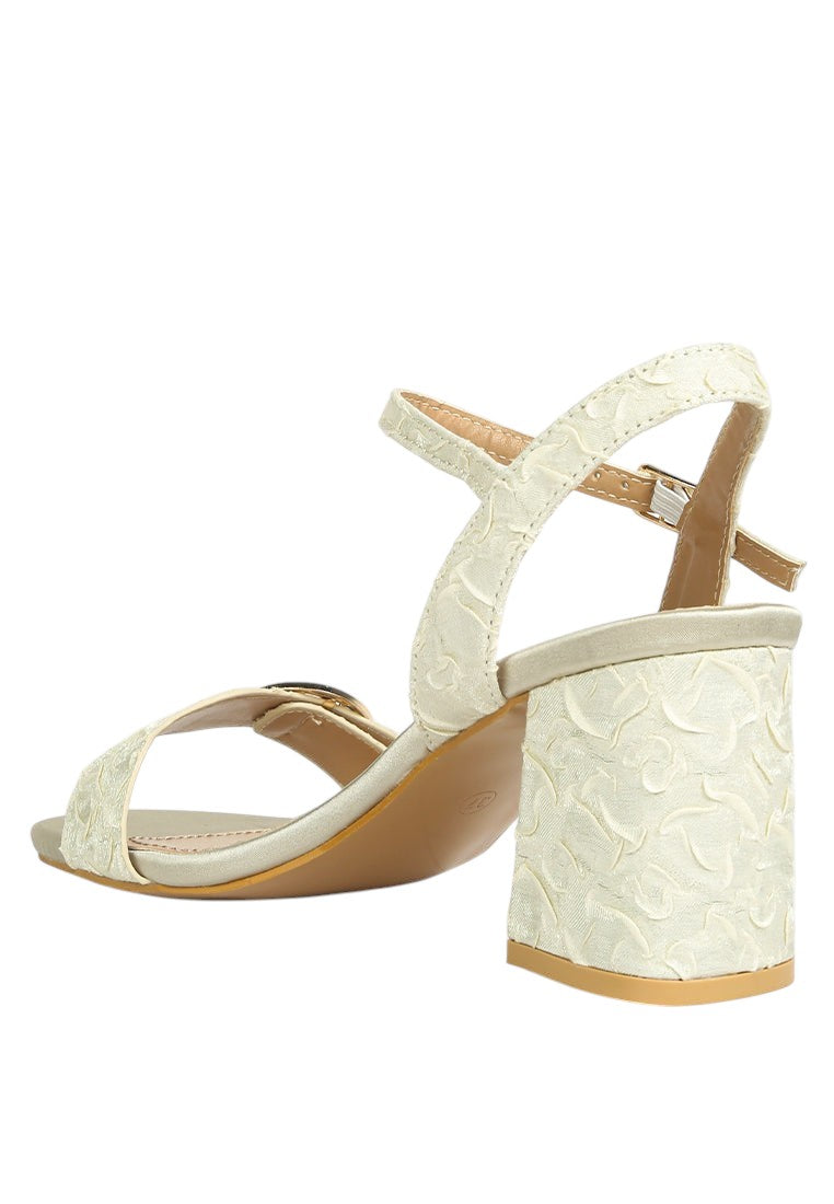 Chaplet Textured Block Heel Sandals