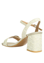Chaplet Textured Block Heel Sandals