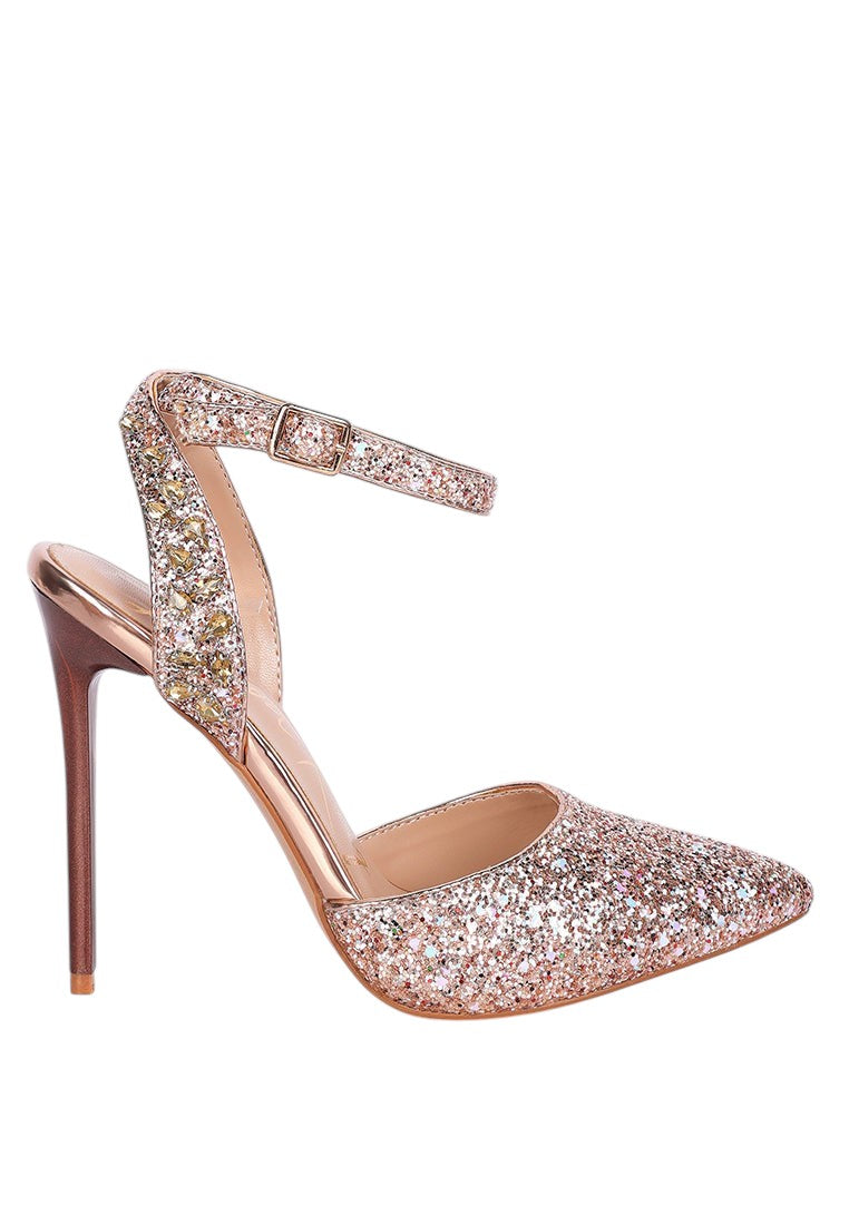 Cloriss Diamante Embellished Glitter High Heels