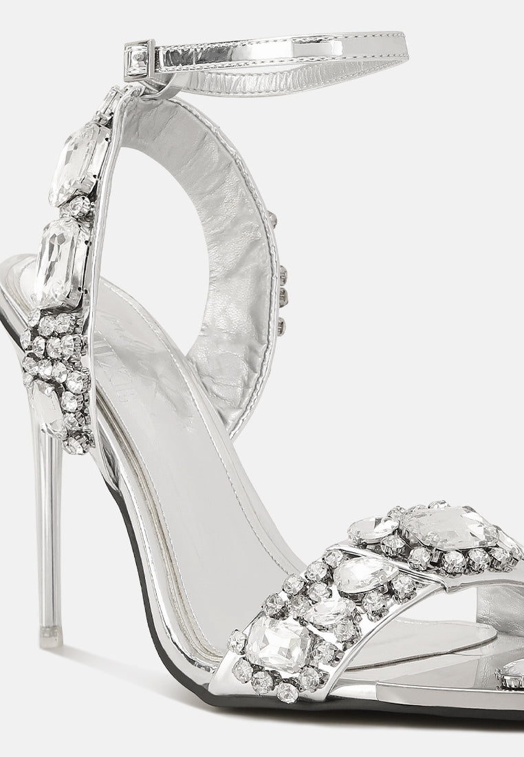 Blingy Diamante Embellished Stiletto Sandals
