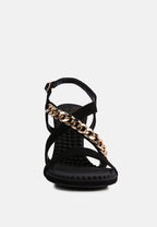 Domeda Metal Chain Mid Heel Sandal