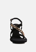 Domeda Metal Chain Mid Heel Sandal